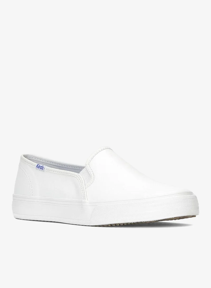 Keds white Keds Women's Double Decker Slip On Leather Casual Sneaker White for Women | Best Price UAE